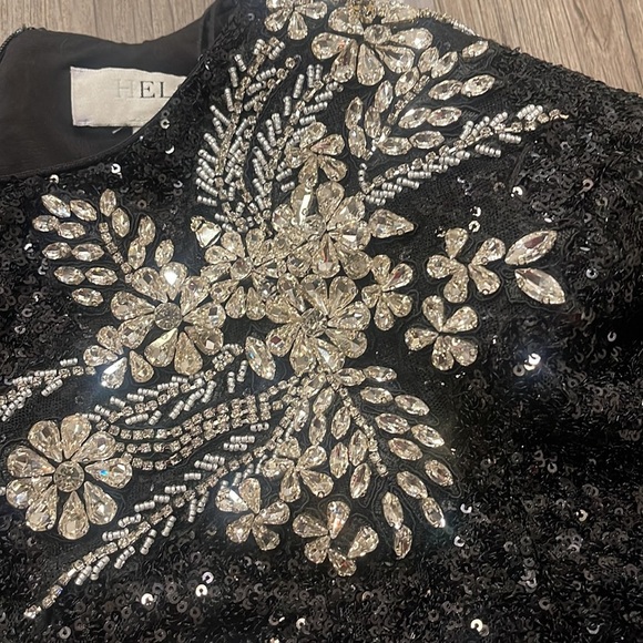 Helsi Frida Floral Rhinestone Sequin Midi Dress In Black NWT Small - Picture 10 of 11